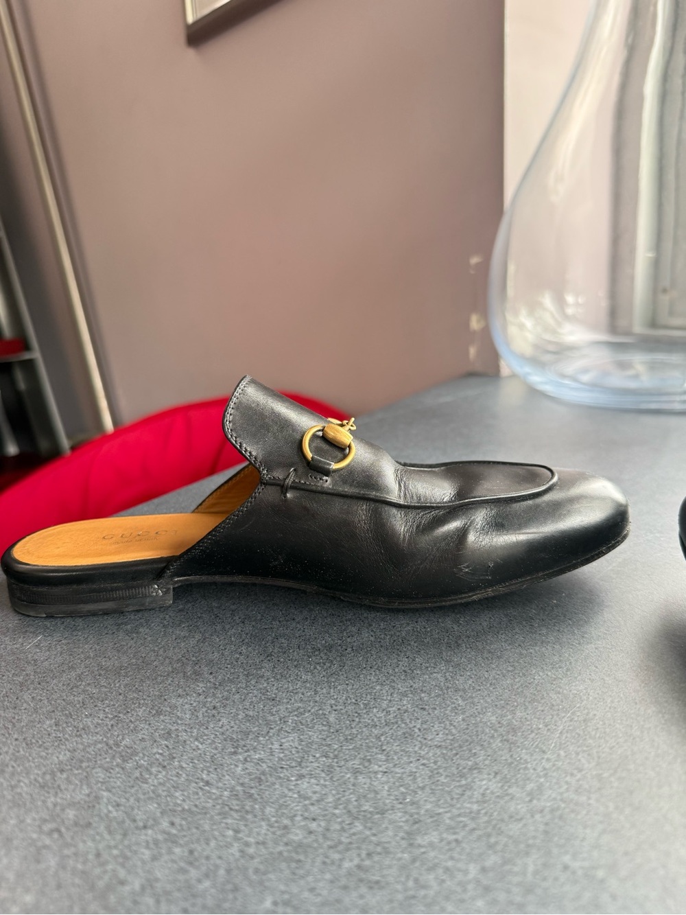 Gucci Black Leather Horsebit Mule Slip-On Loafers - Picture 6 of 7